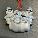 Snowman Family Ornament - Available in 2, 3, 4, 5, or 6 heads