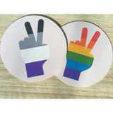 LGBTQ+ Sticker Peace Hand | Asexual | Bisexual | Lesbian | Transgender | Rainbow