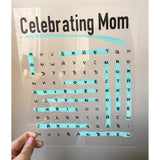 Mother's Day Word Search Acrylic Piece with Optional Stand, Mothers Day Gift Ideas, Word Search for Mothers Day, Mother Day Gift Daughter