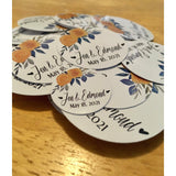 Custom Yellow Rose Wedding Date Sticker Sets