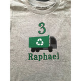 Personalized Garbage Truck Birthday Party TShirt, 4th Birthday Shirt for Kids, Garbage recycling trash truck shirt, Toddler Birthday Boy Tee