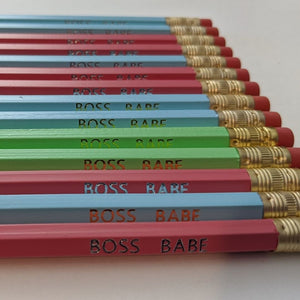 Boss Babe Foil Stamped Pencil Set of 6 pencils, woman CEO gift, HB 2 pencils